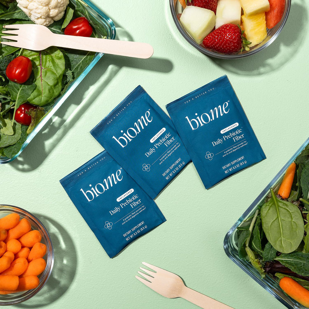 Scoop included with Bio.me fiber packets for accurate dosing