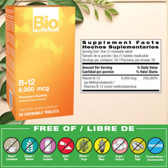 Close-up of Bio Nutrition B-12 Sublingual Tablet inside bottle