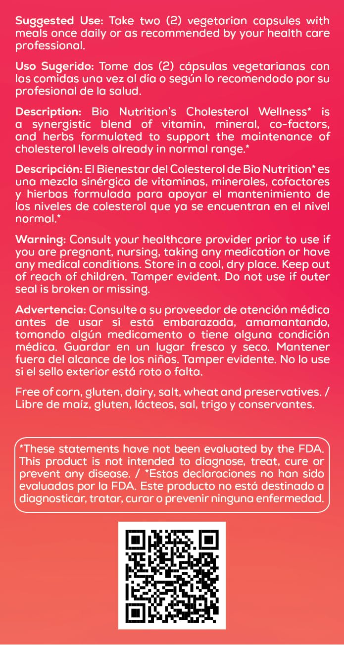 Healthy lifestyle concept with Bio Nutrition Cholesterol Wellness