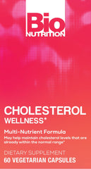 Back view of Bio Nutrition Cholesterol Wellness bottle with capsule visibility