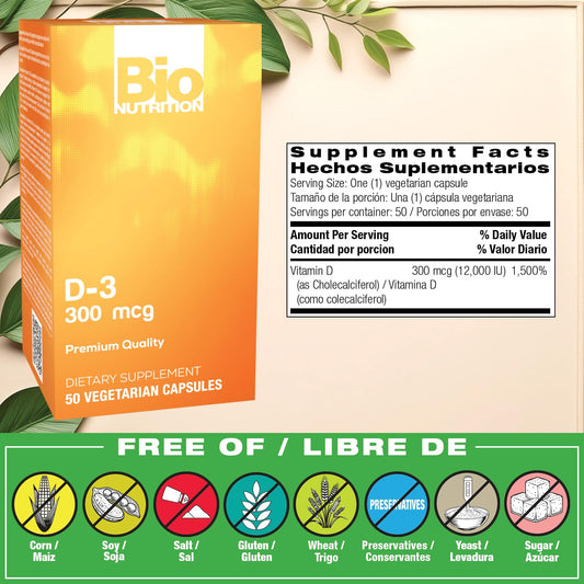 Label close-up: 12,000 IU Vitamin D3 per capsule