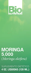 Side view of Bio Nutrition Moringa Liquid bottle with label