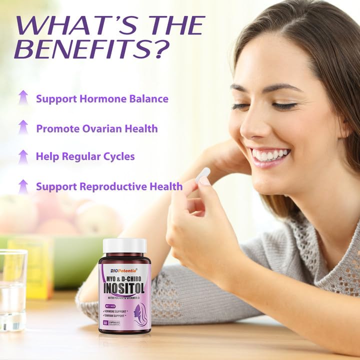 Myo-Inositol 2000mg and D-Chiro-Inositol 50mg ingredients close-up