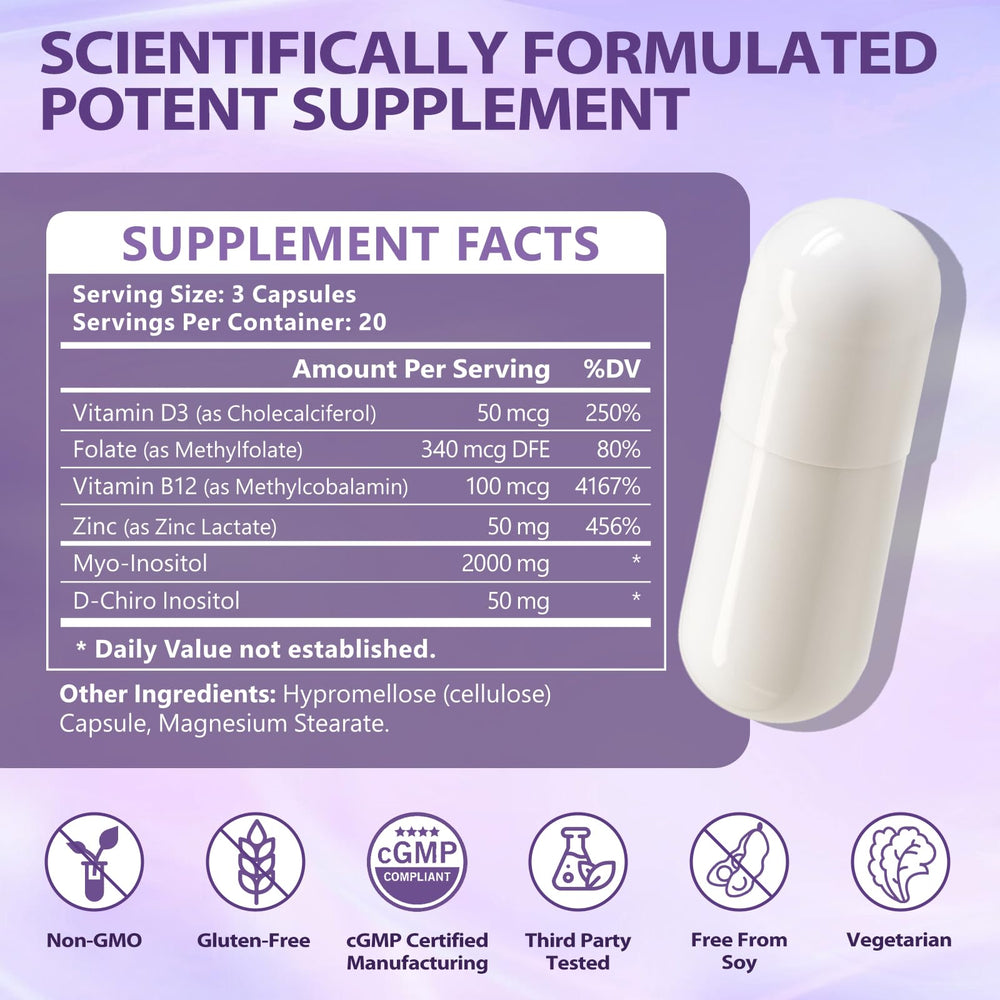 Graphic highlighting ovarian health and hormonal balance features
