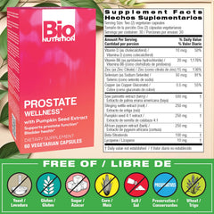 Bio Prostate 60 bottle back label