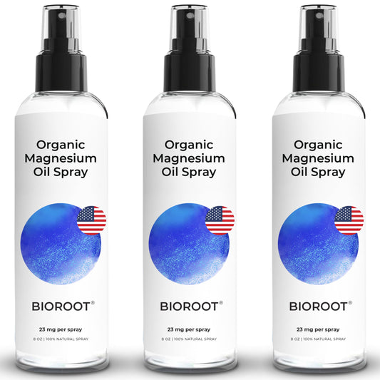 BioRoot Organic Magnesium Spray 8oz bottle (3-pack)