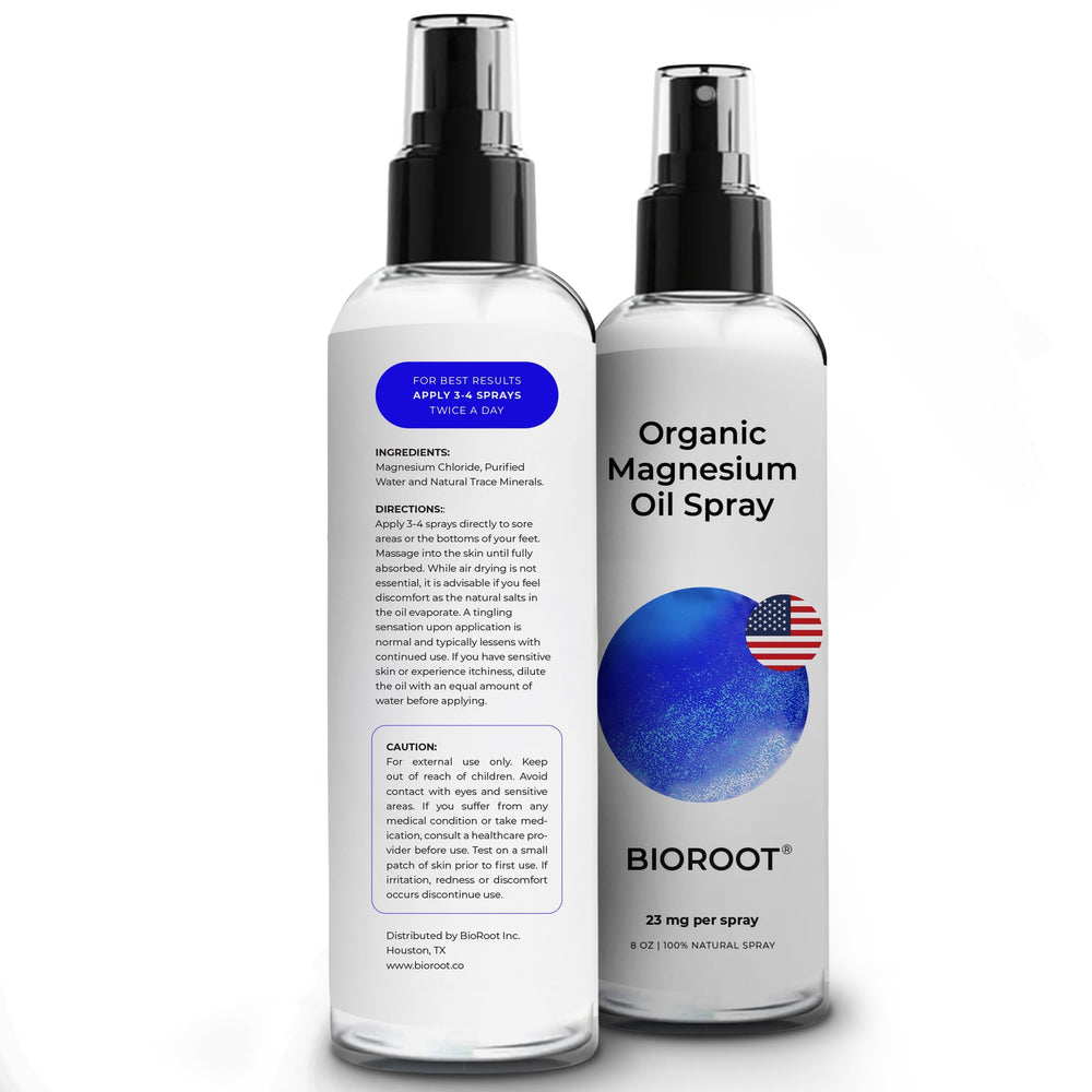 Made in USA BioRoot Organic Magnesium Spray USP Grade