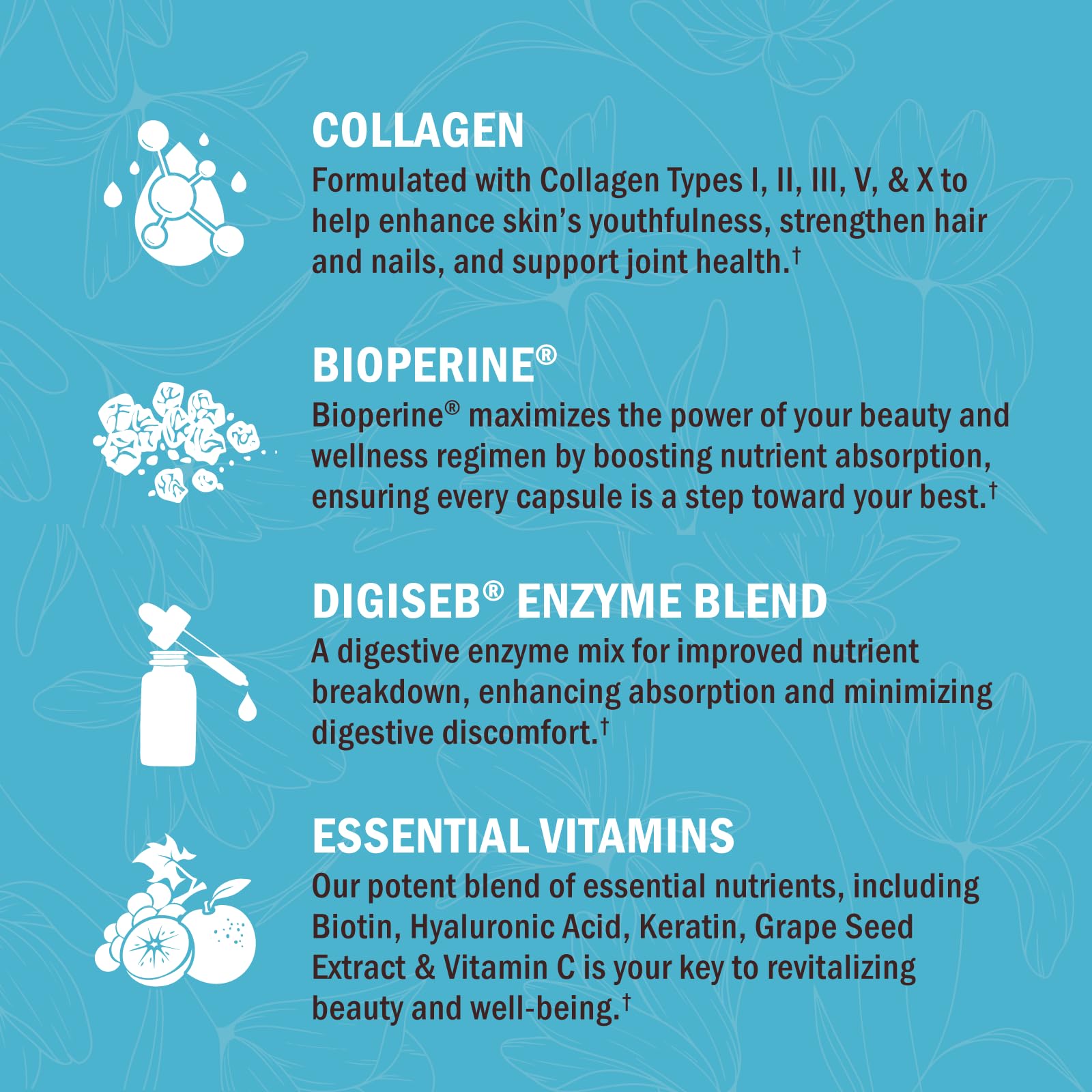 Close-up of collagen capsules