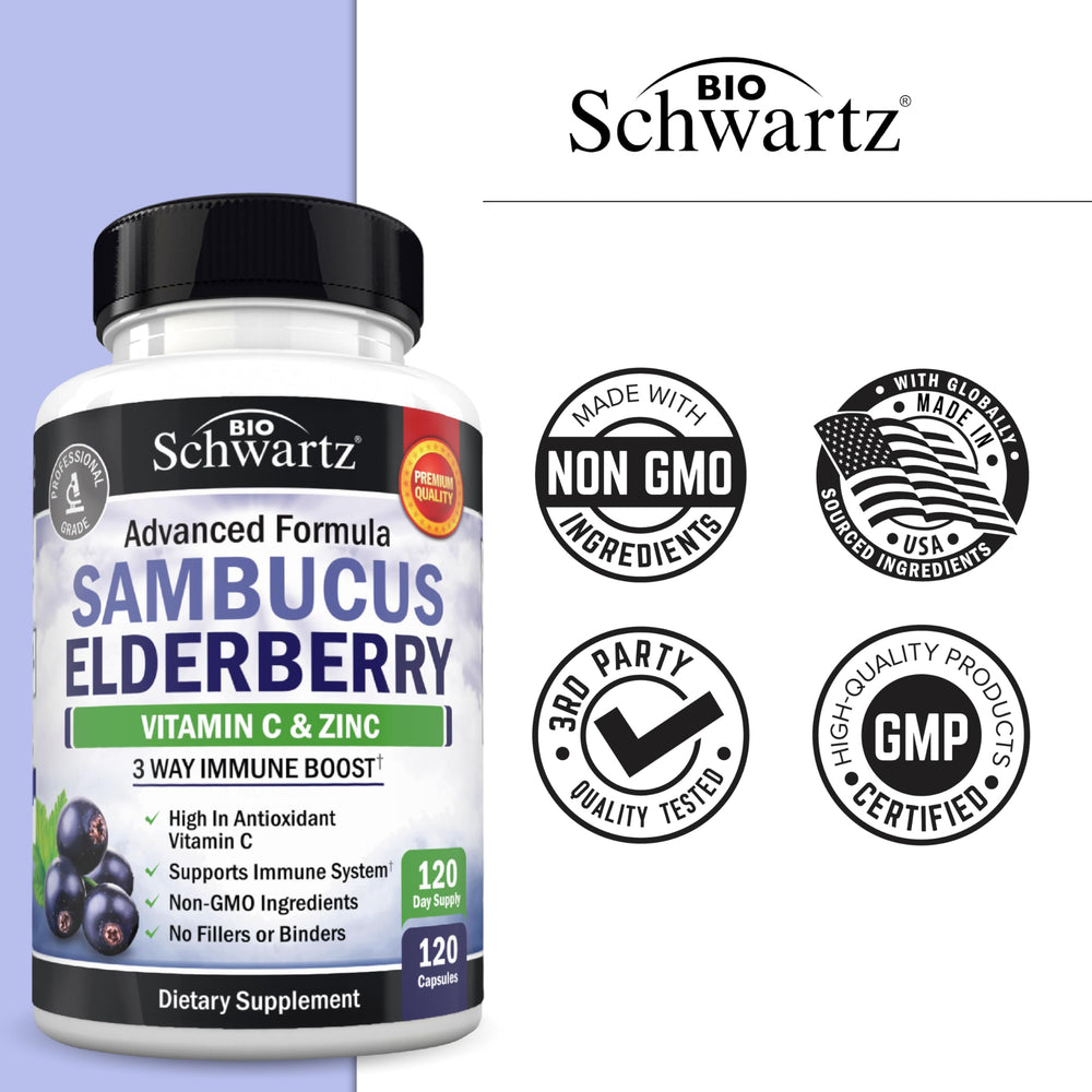 Adults taking BioSchwartz elderberry capsules for immune support