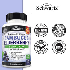 Adults taking BioSchwartz elderberry capsules for immune support