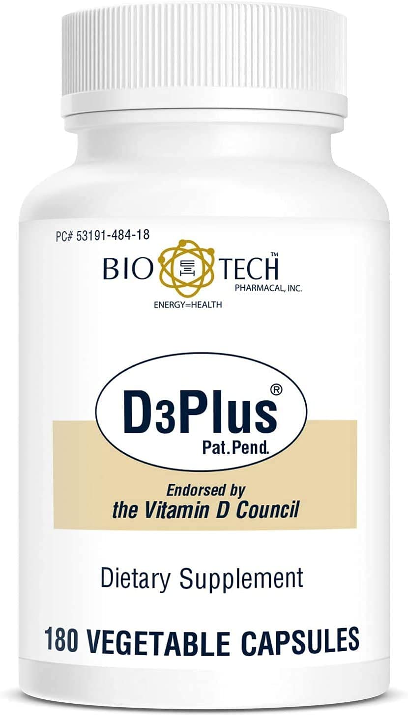 Bio-Tech Pharmacal D3Plus bottle label – 180 count
