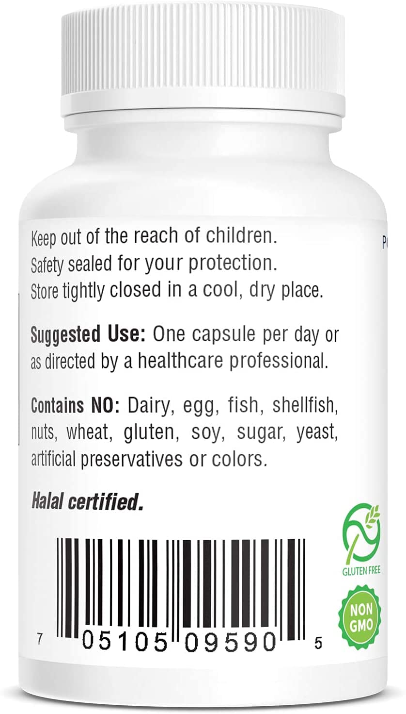 Allergen-free icons showing no dairy, egg, fish, gluten, peanuts, shellfish, soy, GMOs