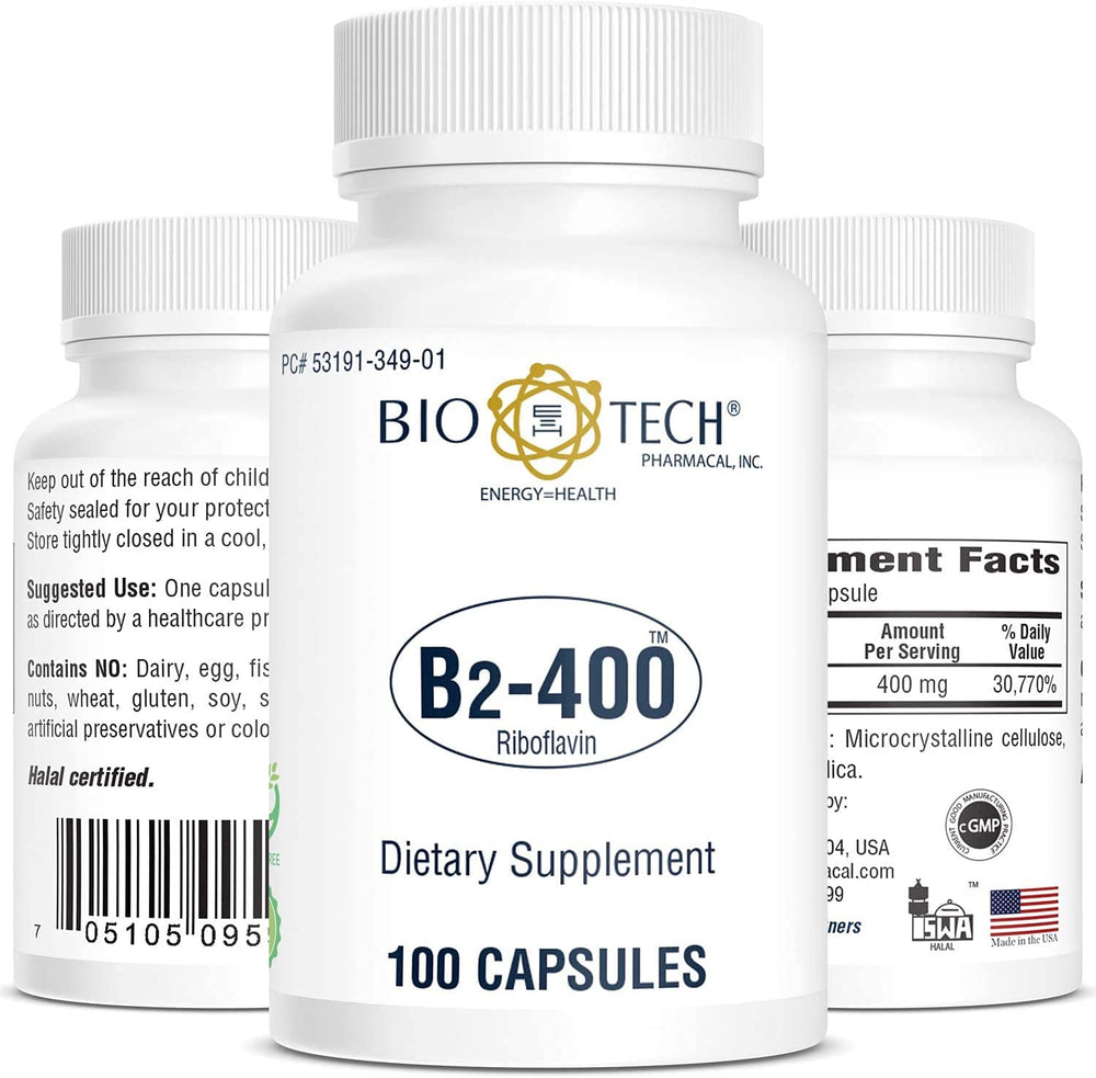 Riboflavin (Vitamin B2) 400 mg per capsule close-up