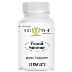 Bottle of Bio-Tech Pharmacal Essential Multivitamin caplets