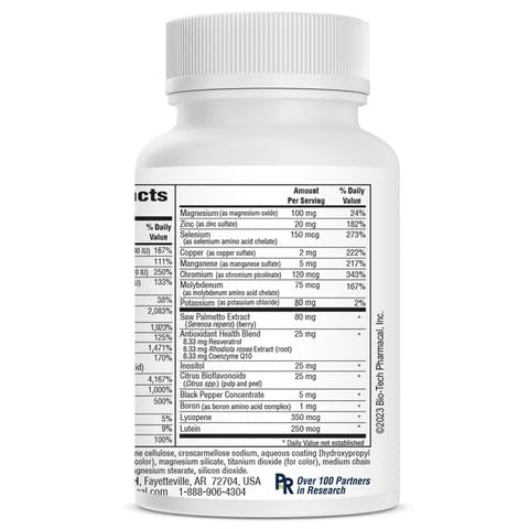Nutrition label highlighting vitamins A, C, D, E and K and B vitamins