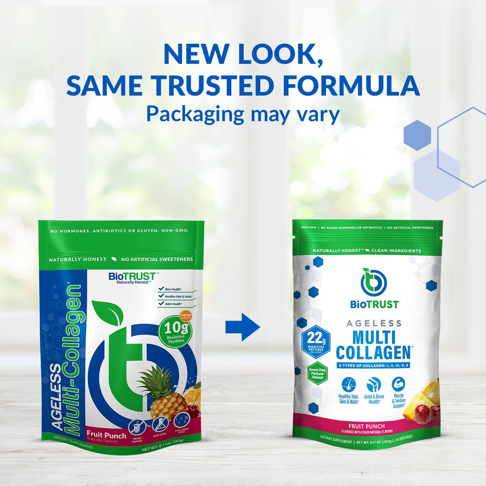 BioTrust Ageless Multi Collagen Powder Vanilla flavor packaging
