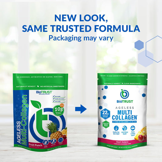 BioTrust Ageless Multi Collagen Powder Vanilla flavor packaging