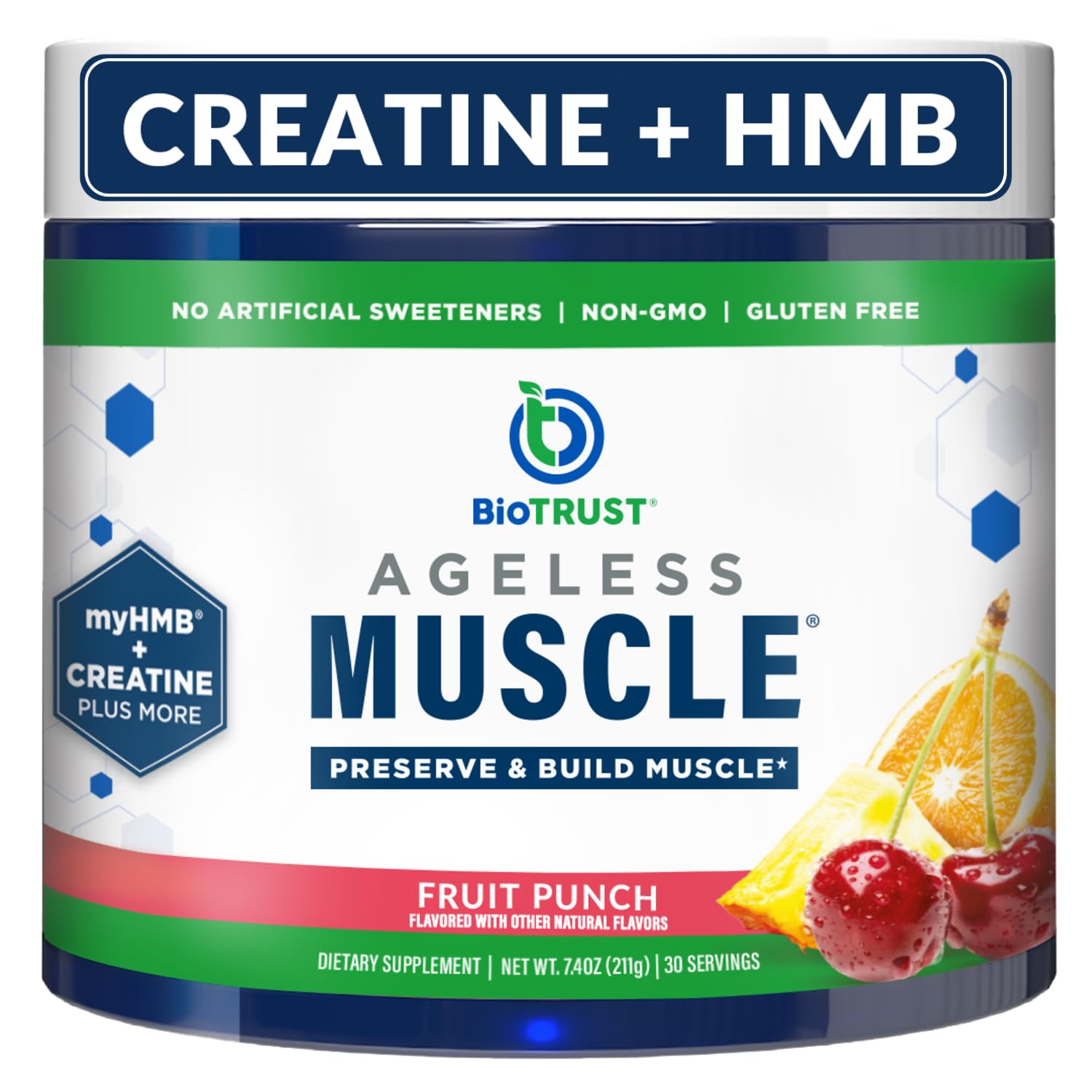 BioTrust Ageless Muscle Builder fruit punch flavor packaging box