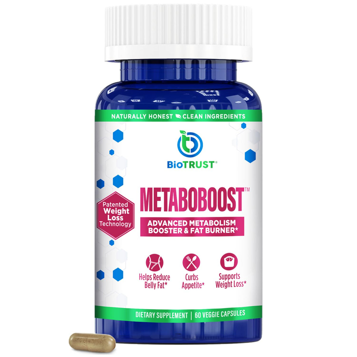 BioTrust MetaboBoost weight loss supplement bottle