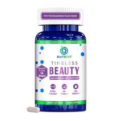 BioTrust Timeless Beauty Ceramide Booster bottle on white background