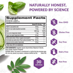 Product packaging and 30 capsules count