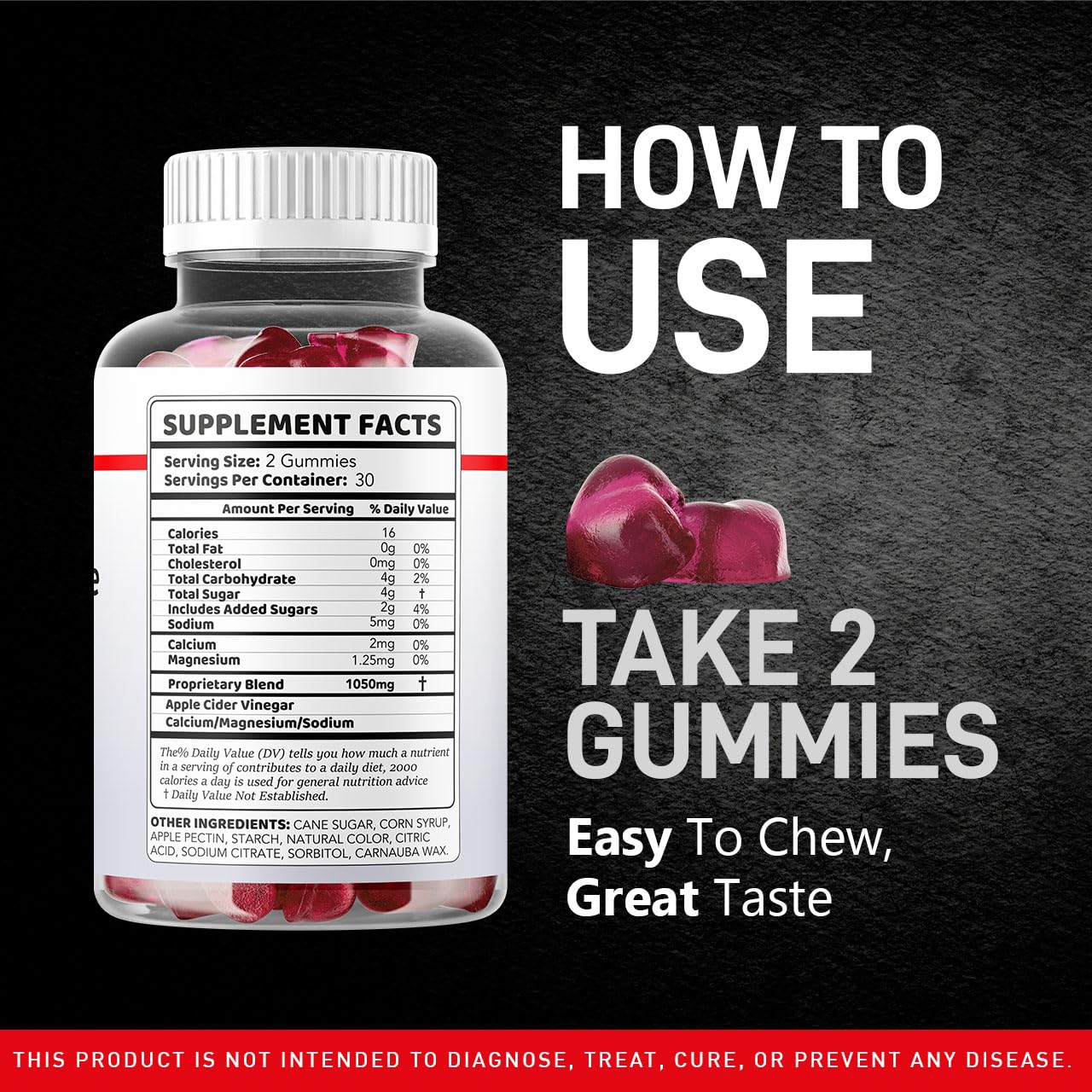 Bio XL Max Gummies packaging label with nutrition facts visible