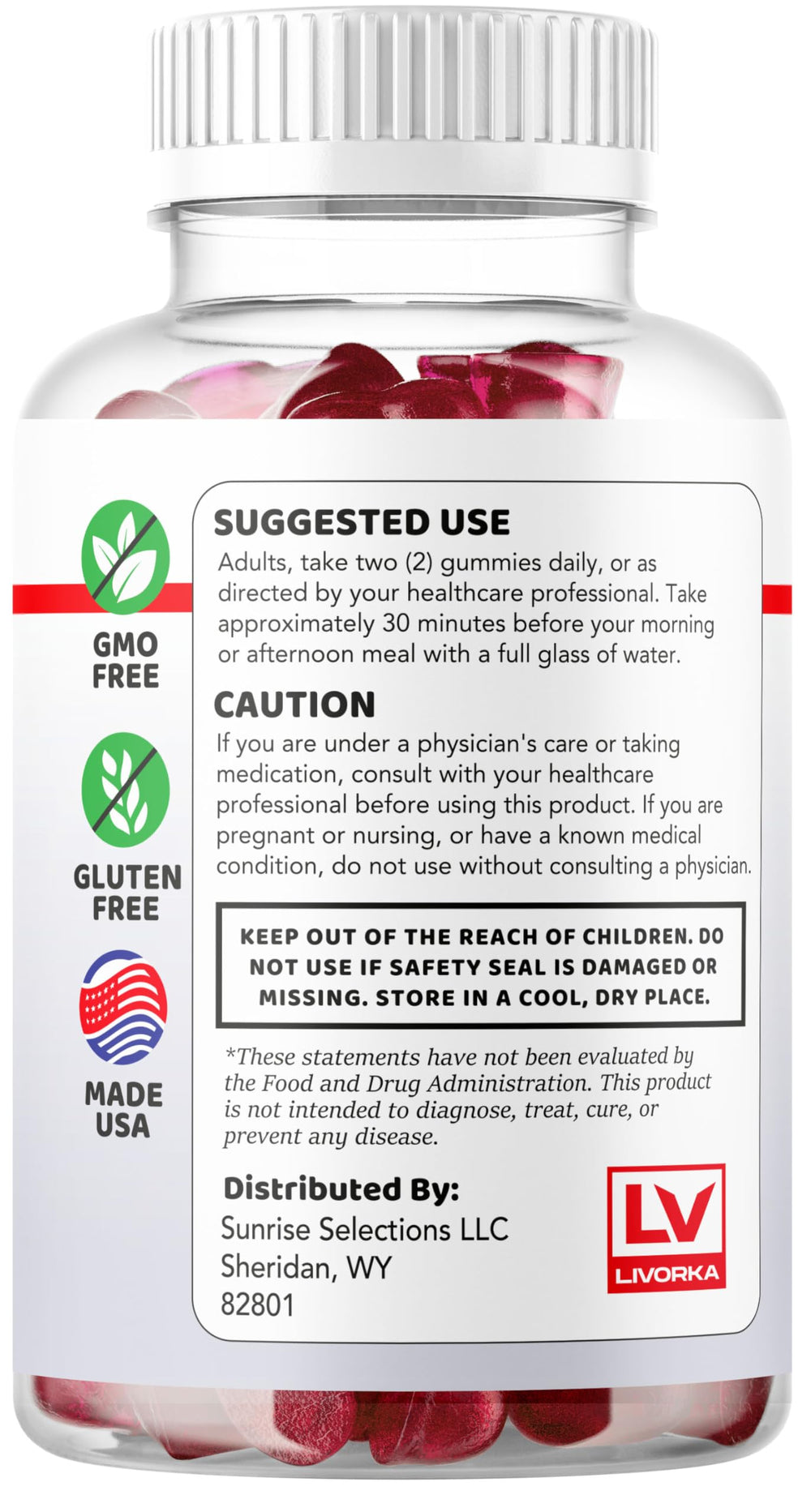 Bio XL Max wellness gummies with bottle and capsules imagery