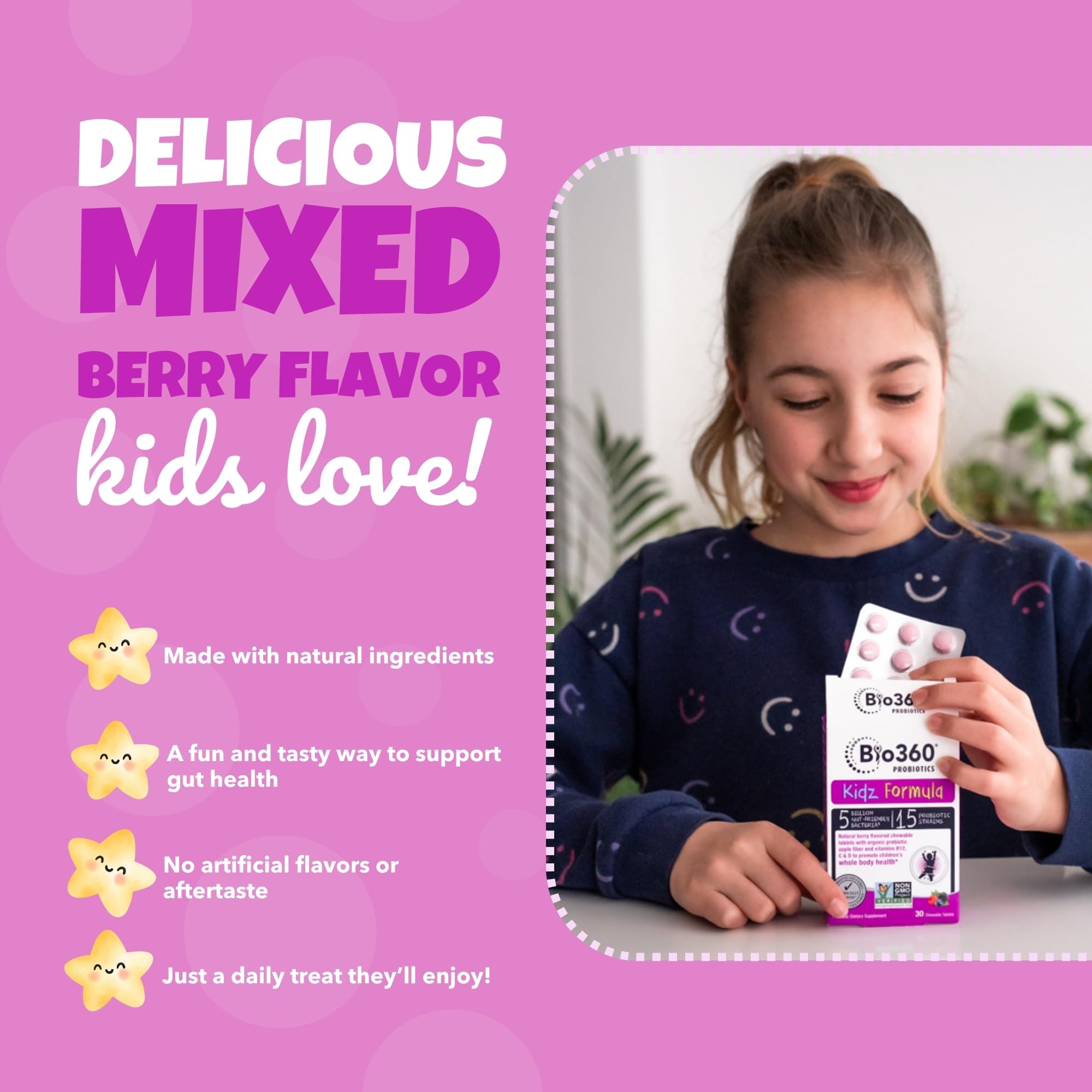 Close-up of Bio360 Kids Probiotics berry chews