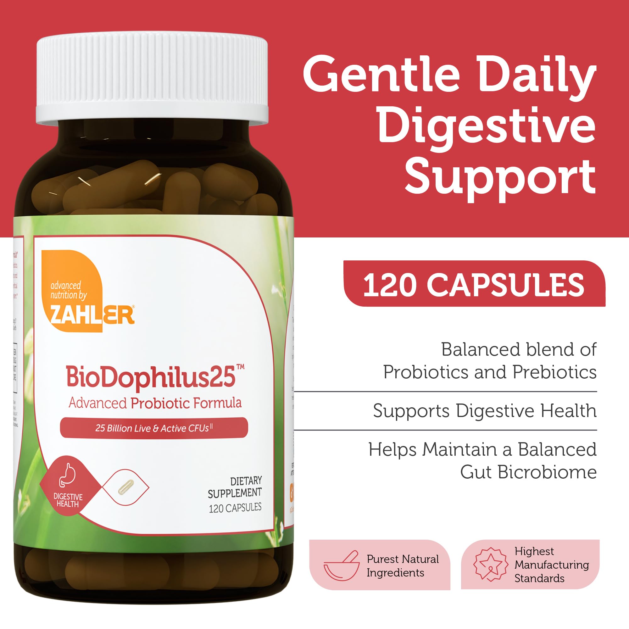 BioDophilus25 capsules in a bottle cap view
