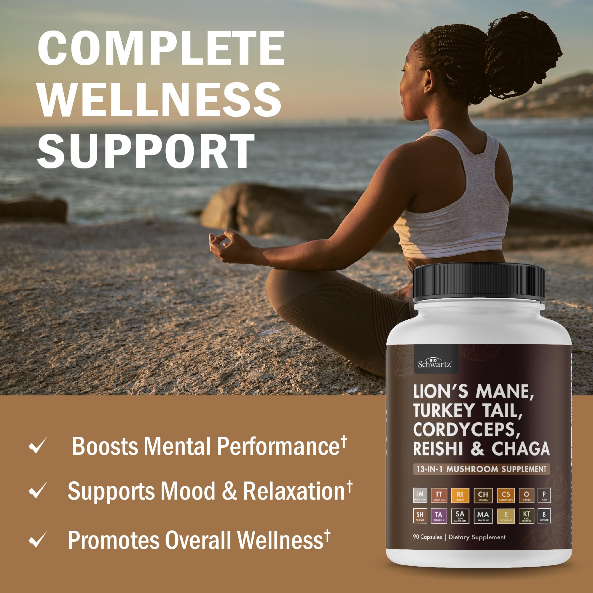 Chaga and Turkey Tail immune support mushrooms