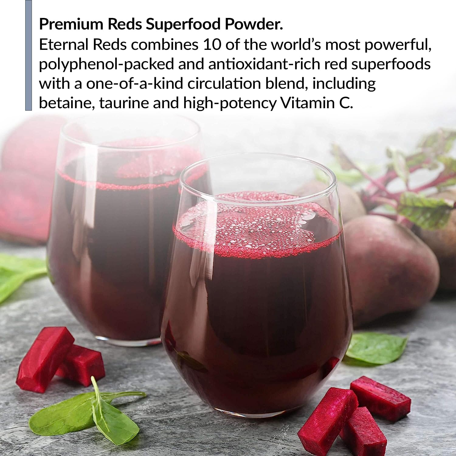 Eternal Reds circulation blend with betaine, taurine and vitamin C