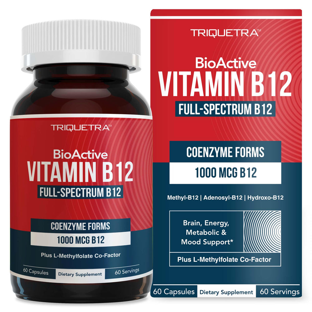 All 3 bioactive B12 forms (methylcobalamin, adenosylcobalamin, hydroxocobalamin) with methylfolate