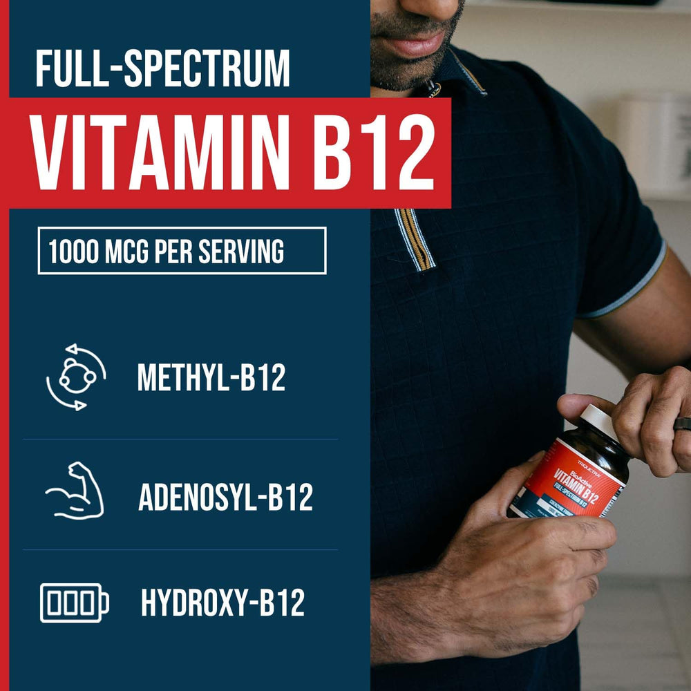 All 3 forms B12 with methylfolate – close-up of bottle label