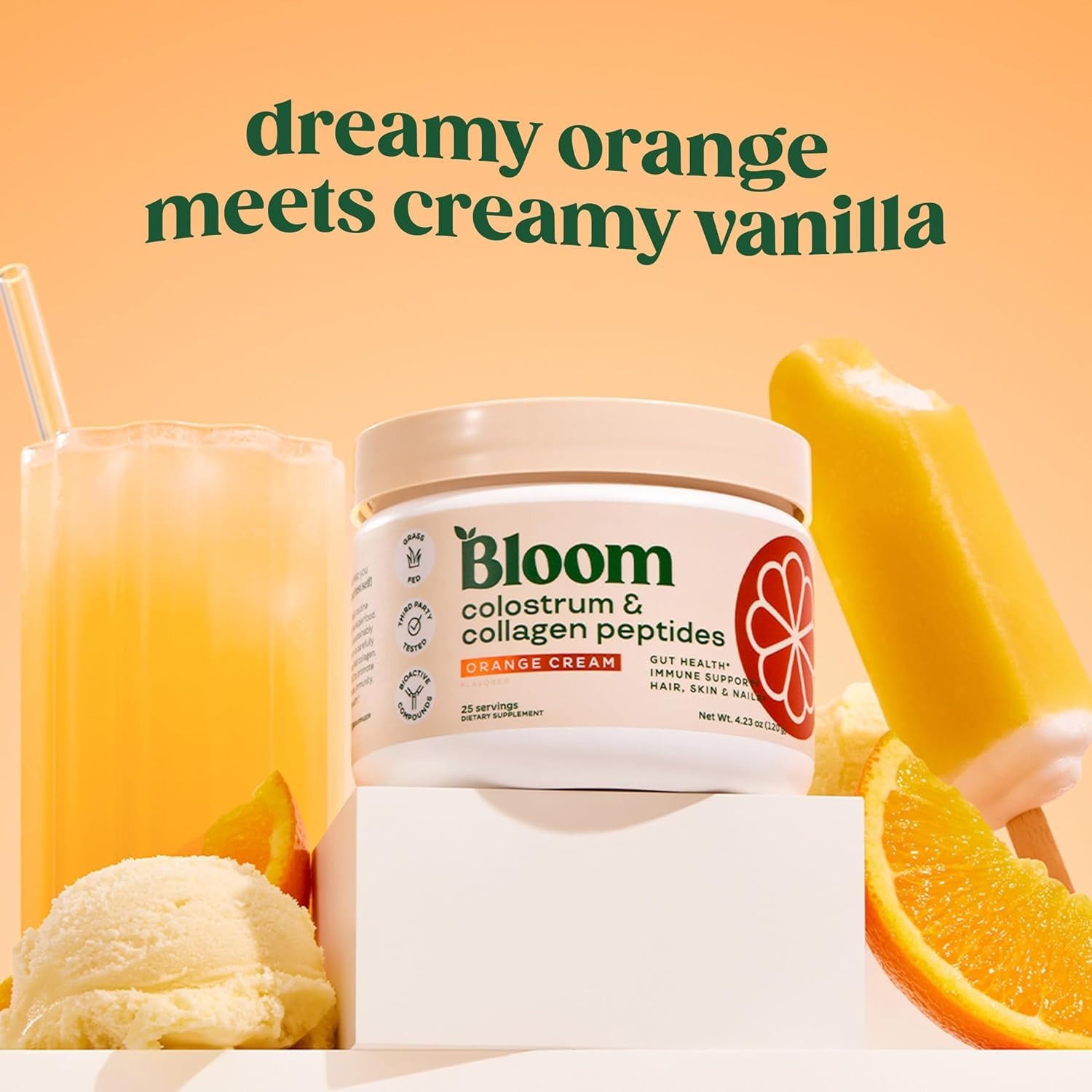 Bioactive colostrum powder with added probiotics for gut health.