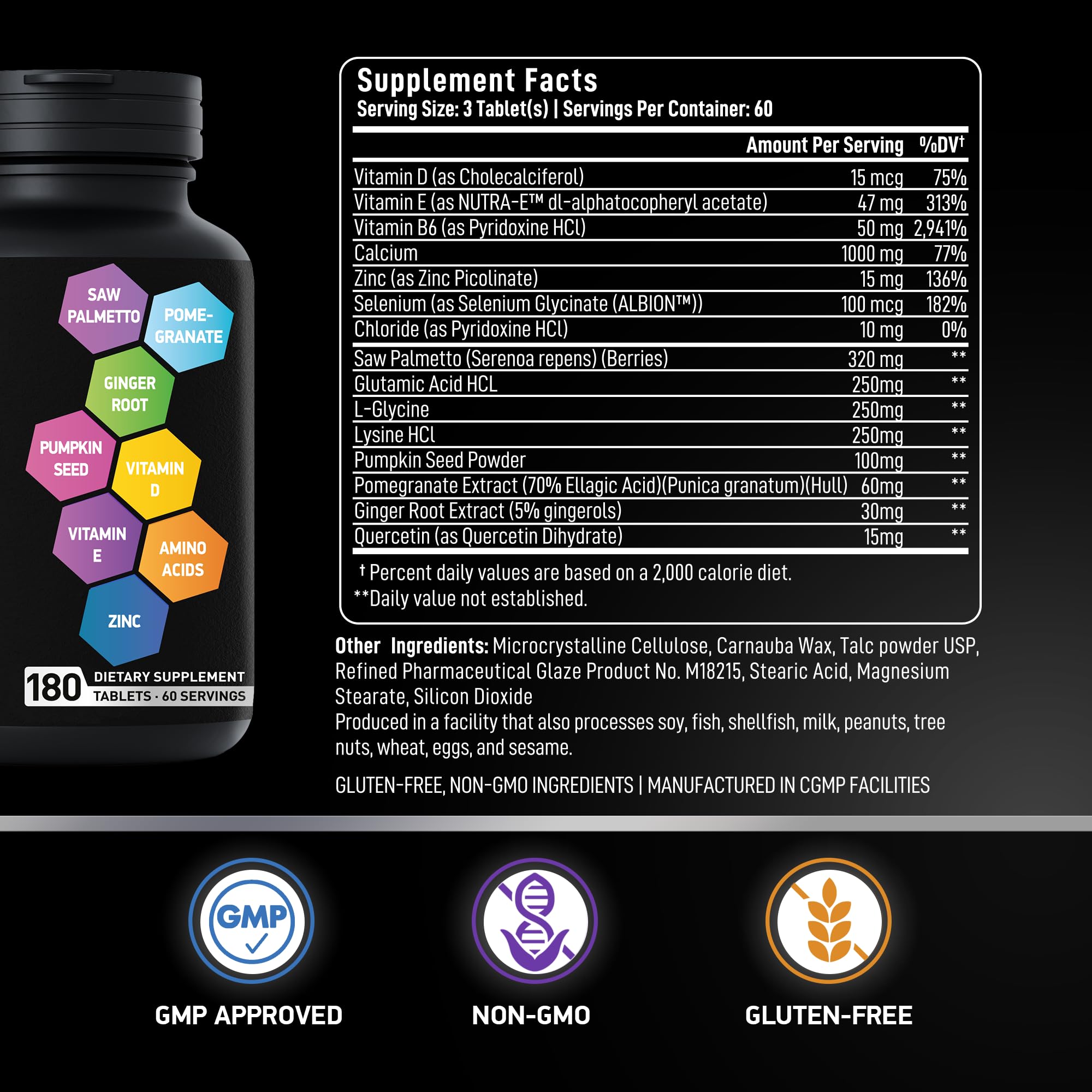 Vitamins D, E and B6 included in formula