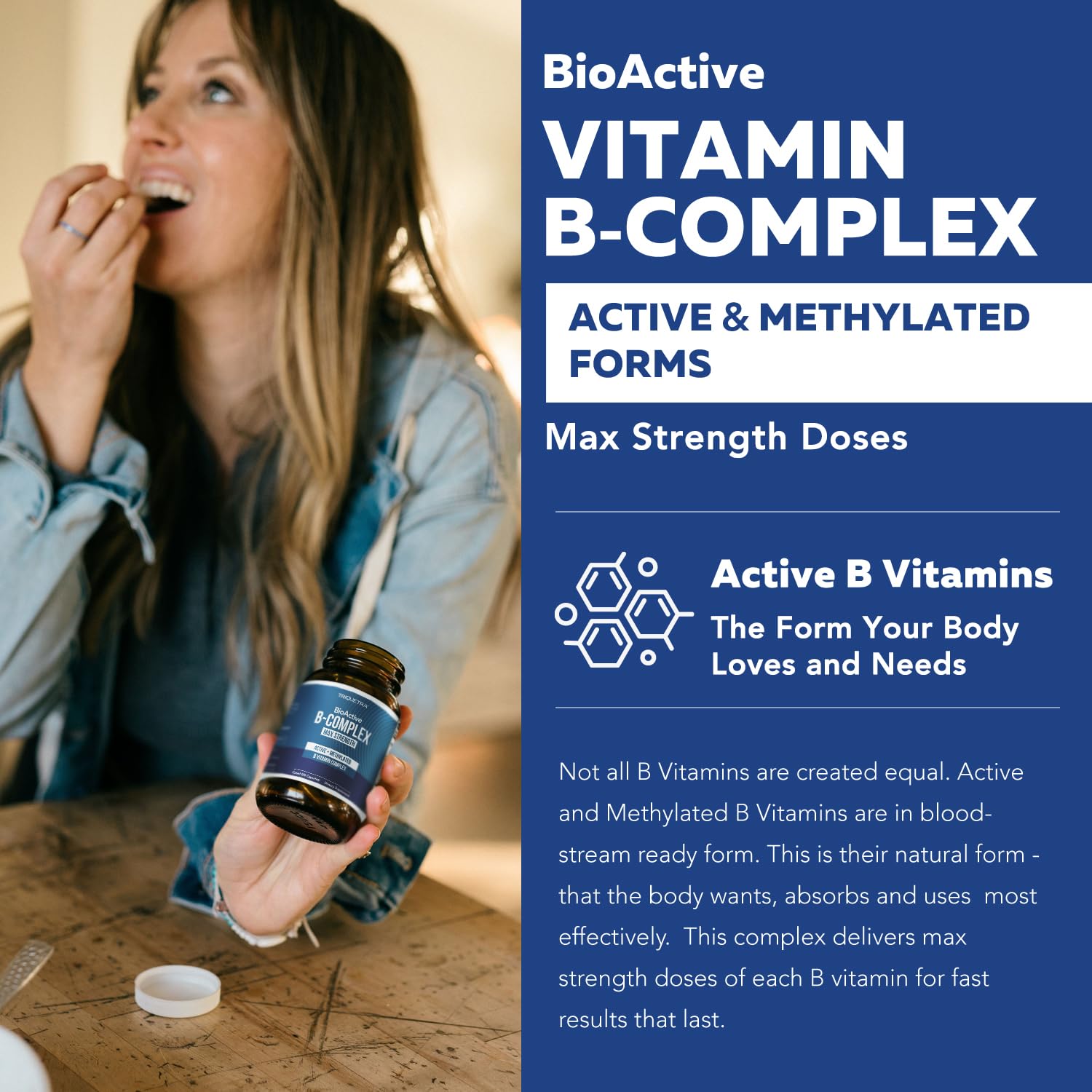 Illustration of bloodstream-ready B vitamins for fast absorption