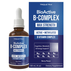 Front view of BioActive Vitamin B Complex liquid bottle