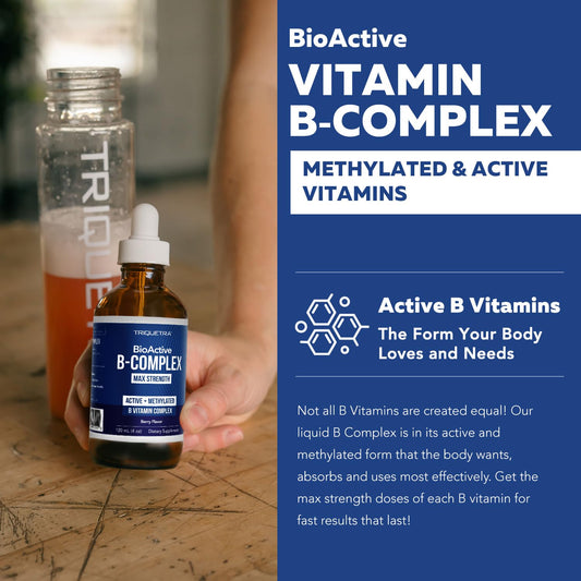 Product label highlighting methylated B vitamins and clinical doses
