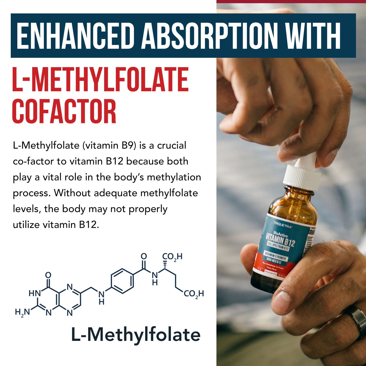 Label showing 5000 mcg per serving dosage