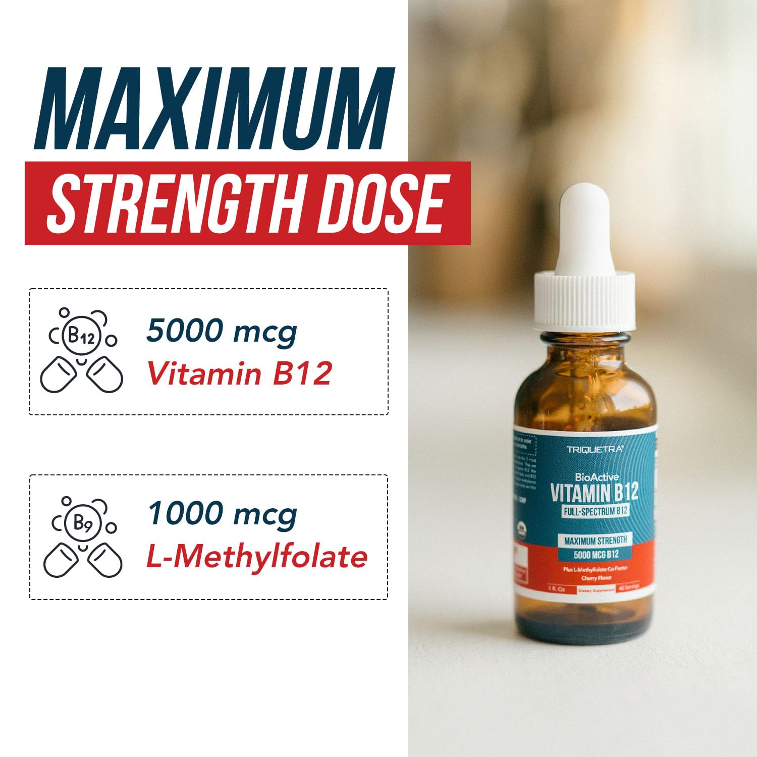 Sublingual liquid bottle with berry flavor