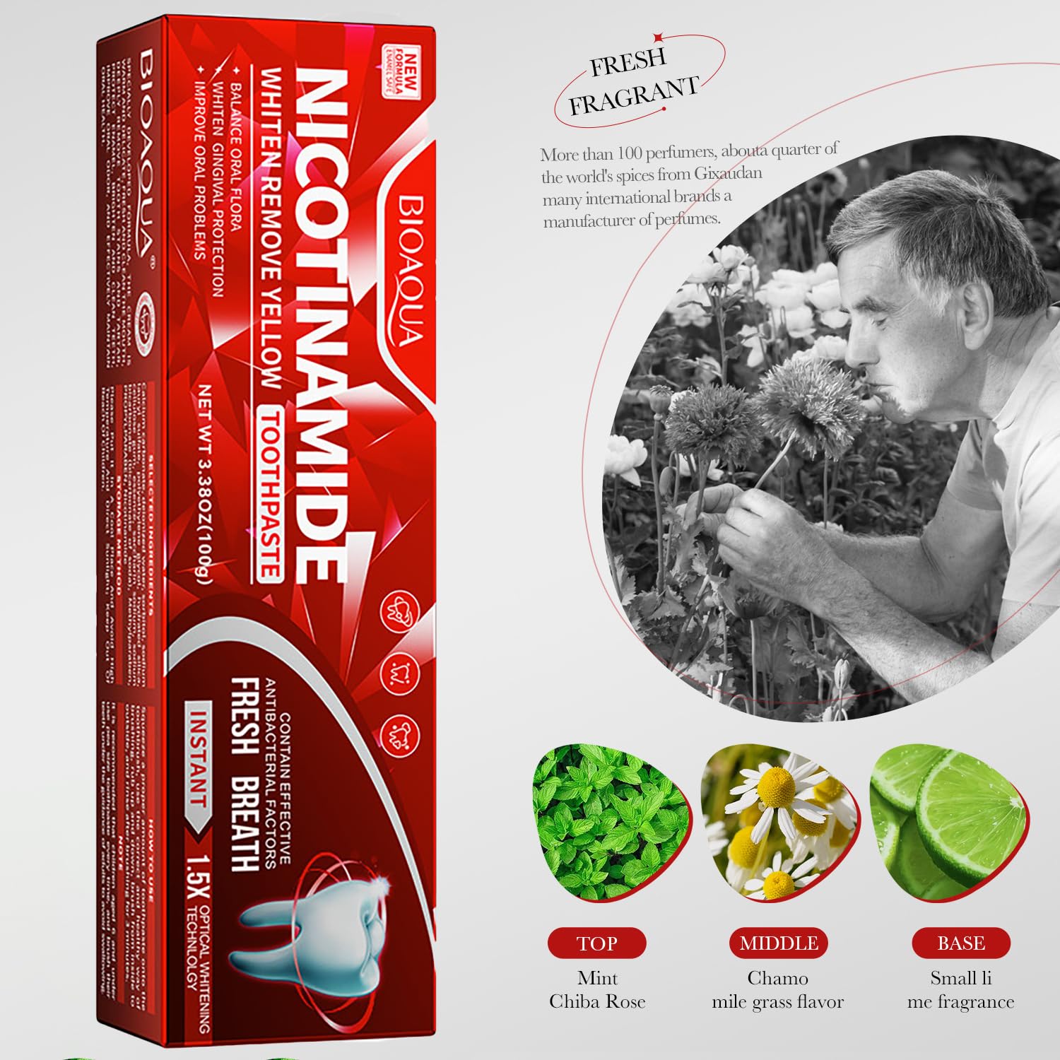 Fresh breath protection as a result of whitening toothpaste
