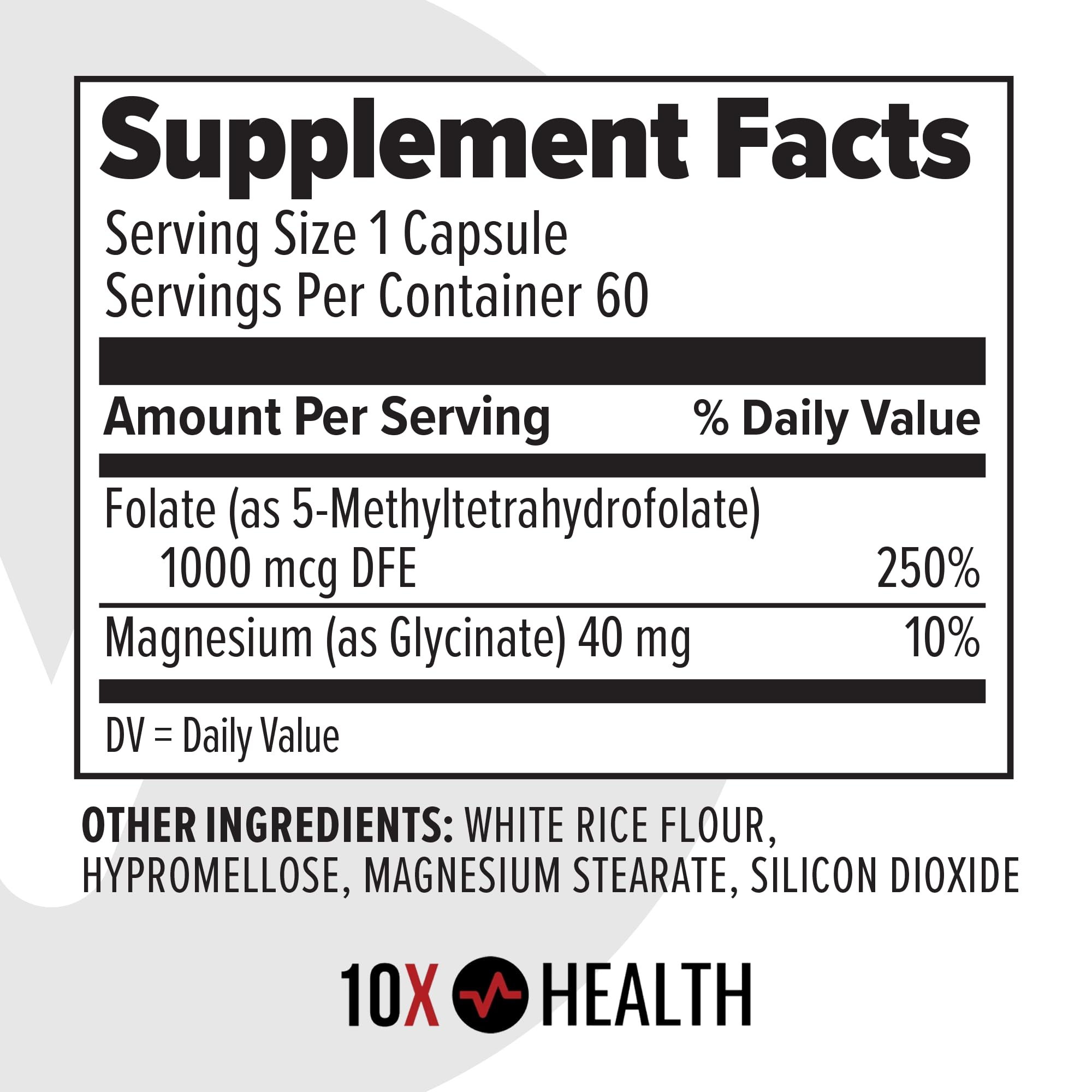 Bioavailable 5-MTHF methylfolate supplement