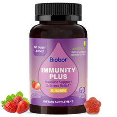 Biobor 4 in 1 Immunity Gummies strawberry flavor bottle front