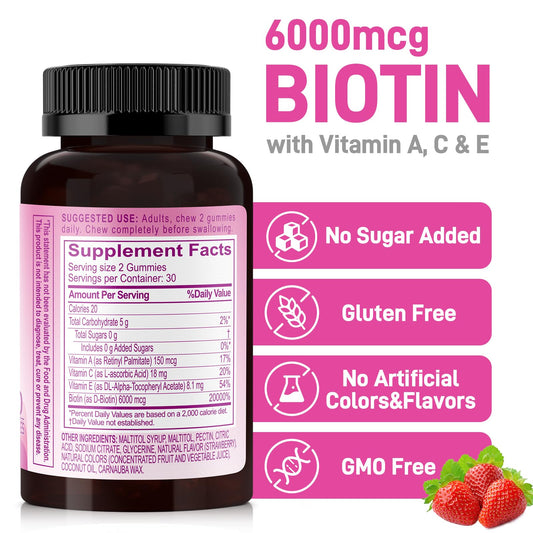 Close-up of Biobor Beauty Gummies showing natural strawberry flavor