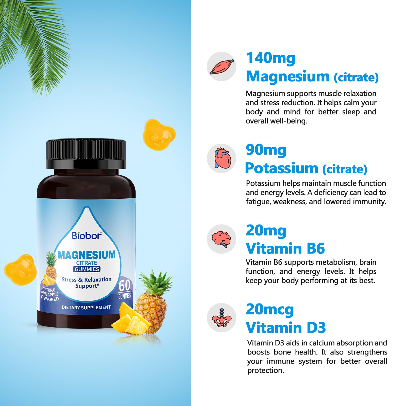 Pineapple flavored Biobor Gummies packaging