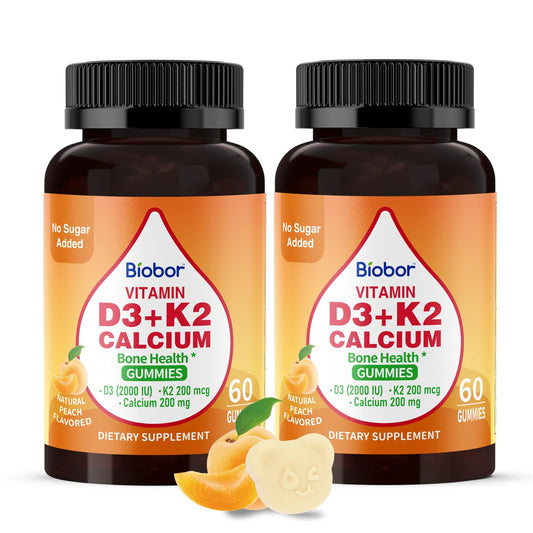 Biobor Vitamin D3 K2 Calcium Gummies bottle with 120-count label