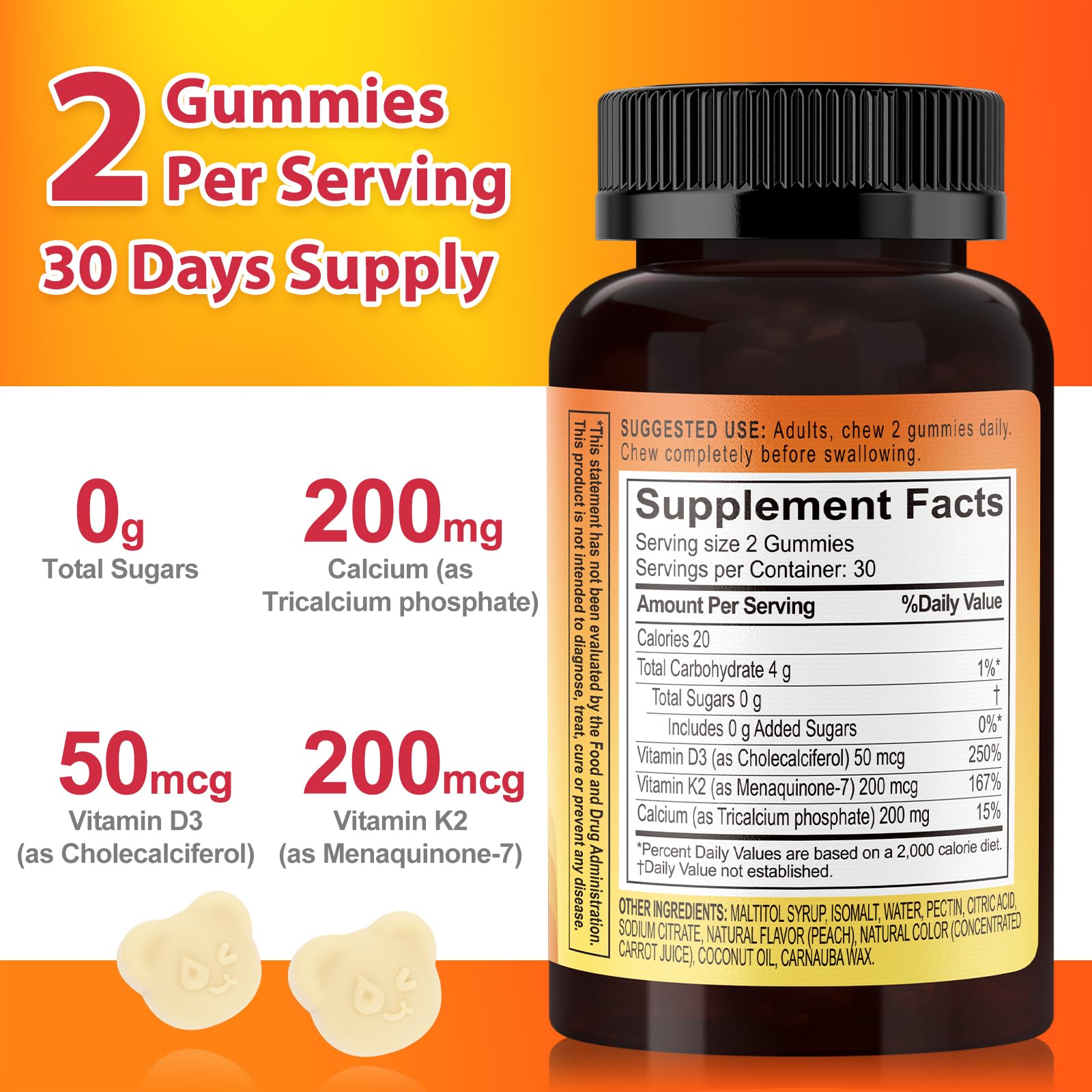 Biobor Vitamin D3 K2 Gummies bottle with 60 gummies