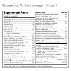 Glassy vanilla Biocare beverage ready to enjoy