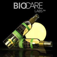 Biocare Skin Renewal night routine with soft glow.