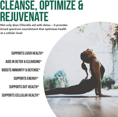 Chlorella promotes cellular health and detoxification benefits.